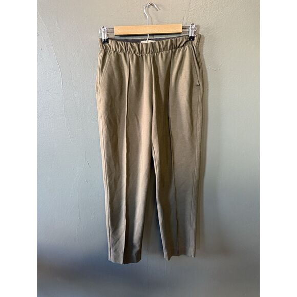 Everlane Womens Green Cropped Pleated Pull On Pants Size Medium - Picture 1 of 3